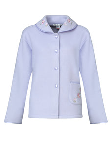 Slenderella Ladies Polar Fleece Floral Embroidered Bed Jacket (Various Colours)
