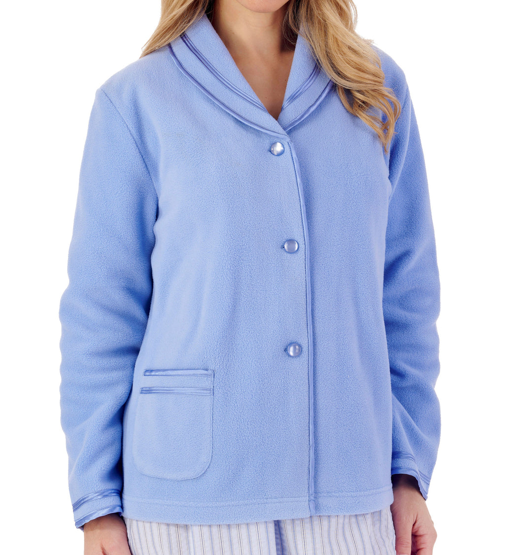 Slenderella Ladies Button Up Anti Pill Polar Fleece Bed Jacket (6 Colours)