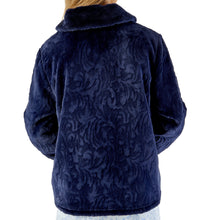 Load image into Gallery viewer, Slenderella Ladies Patterned Fleece &amp; Faux Fur Collar Bed Jacket (3 Colours)