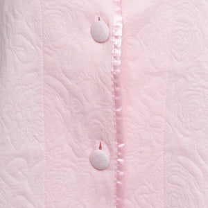 Slenderella Ladies Button Up Floral Mock Quilt Bed Jacket (Blue or Pink)