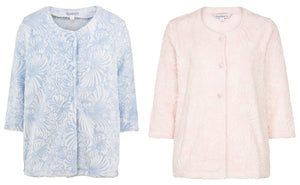 Slenderella Ladies Floral Jacquard Soft Fleece Bed Jacket (Small - XXL)