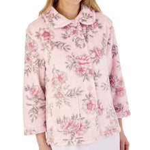 Load image into Gallery viewer, Slenderella Ladies Floral Flannel Fleece Button Bed Jacket (2 Colours)