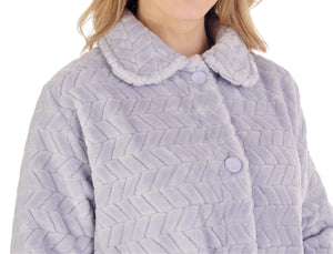 Slenderella Ladies Chevron Fleece Bed Jacket (3 Colours)