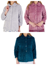 Load image into Gallery viewer, Slenderella Ladies Chevron Fleece Bed Jacket (3 Colours)