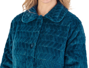 Slenderella Ladies Chevron Fleece Bed Jacket (3 Colours)