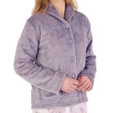 Load image into Gallery viewer, Slenderella Ladies Embossed Flannel Fleece Bed Jacket (4 Colours)