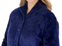 Load image into Gallery viewer, Slenderella Ladies Embossed Flannel Fleece Bed Jacket (4 Colours)