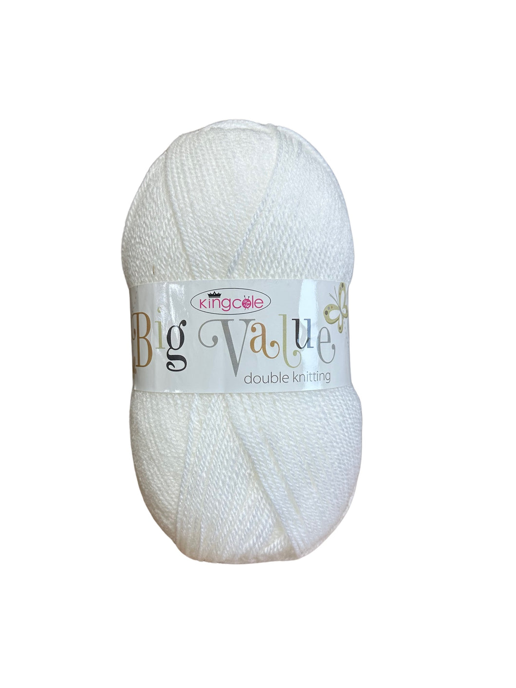 King Cole Big Value DK Double Knitting Wool 100g - White Shade 1