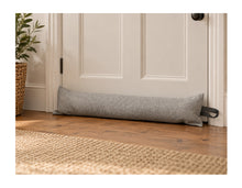 Load image into Gallery viewer, Light Grey Draught Excluder with Leatherette Handle