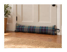 Load image into Gallery viewer, Purple Blue &amp; Grey Check Wool 3ft Draught Excluder