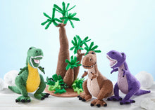 Load image into Gallery viewer, King Cole Dinosaur Land Knitting Book 1 to make T-Rex, Triceratops &amp; Diplodocus Knitted Toys