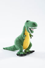 Load image into Gallery viewer, King Cole Dinosaur Land Knitting Book 1 to make T-Rex, Triceratops &amp; Diplodocus Knitted Toys