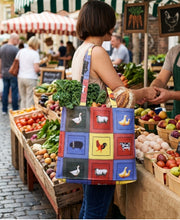 Load image into Gallery viewer, Farmyard Animal PVC Coated Cotton Shopping Bag (36cm x 32cm)