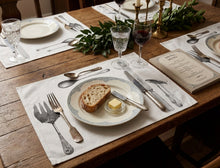 Load image into Gallery viewer, Set of 4 Fish Tong Cutlery Design Cotton Placemats (34cm x 45cm)