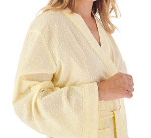 Slenderella Ladies Circular Dobby Dot Cotton Dressing Gown (3 Colours)