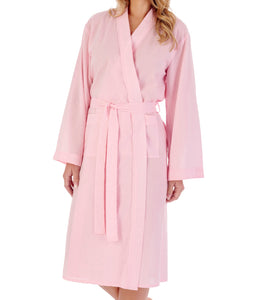 Slenderella Ladies Circular Dobby Dot Cotton Dressing Gown (3 Colours)