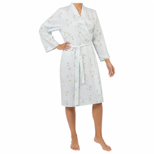 Load image into Gallery viewer, Slenderella Ladies Floral Dressing Gown Mint Floral Design Size 12-14
