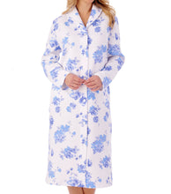 Load image into Gallery viewer, Slenderella Ladies Bold Floral Mock Quilt Button Dressing Gown (2 Colours)