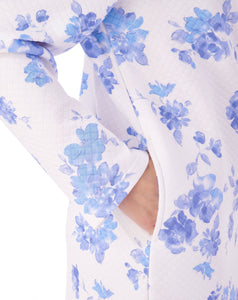 Slenderella Ladies Bold Floral Mock Quilt Wrap Dressing Gown (2 Colours)