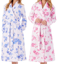 Load image into Gallery viewer, Slenderella Ladies Bold Floral Mock Quilt Wrap Dressing Gown (2 Colours)