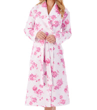 Load image into Gallery viewer, Slenderella Ladies Bold Floral Mock Quilt Wrap Dressing Gown (2 Colours)