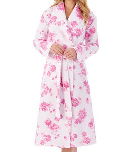 Slenderella Ladies Bold Floral Mock Quilt Wrap Dressing Gown (2 Colours)