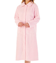 Load image into Gallery viewer, Slenderella Ladies Zig Zag Fleece Button Up Dressing Gown (6 Colours)
