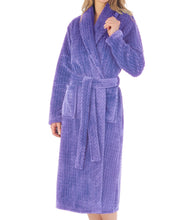 Load image into Gallery viewer, Slenderella Ladies Zig Zag Fleece Shawl Collar Wrap Dressing Gown (6 Colours)