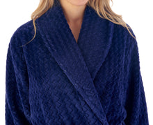 Load image into Gallery viewer, Slenderella Ladies Zig Zag Fleece Shawl Collar Wrap Dressing Gown (6 Colours)