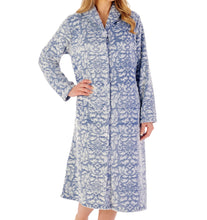 Load image into Gallery viewer, Slenderella Ladies Damask Fleece Button Up Dressing Gown (2 Colours)