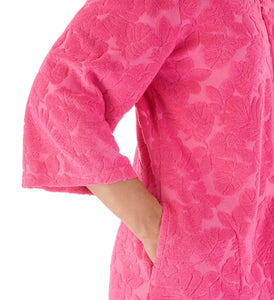 Slenderella Jacquard Floral Zip Up Towelling Dressing Gown (4 Colours)