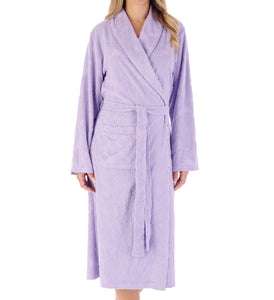 Slenderella Jacquard Floral Shawl Collar Towelling Dressing Gown (4 Colours)