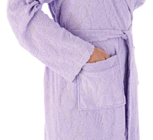 Load image into Gallery viewer, Slenderella Jacquard Floral Shawl Collar Towelling Dressing Gown (4 Colours)