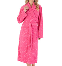 Load image into Gallery viewer, Slenderella Jacquard Floral Shawl Collar Towelling Dressing Gown (4 Colours)