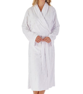 Slenderella Jacquard Floral Shawl Collar Towelling Dressing Gown (4 Colours)