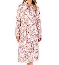 Load image into Gallery viewer, Slenderella Ladies Floral Fleece Shawl Collar Wrap Dressing Gown