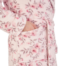 Load image into Gallery viewer, Slenderella Ladies Floral Fleece Shawl Collar Wrap Dressing Gown
