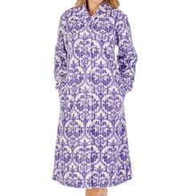 Load image into Gallery viewer, Slenderella Ladies Damask Waffle Fleece Button Dressing Gown (2 Colours)