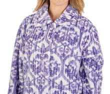 Load image into Gallery viewer, Slenderella Ladies Damask Waffle Fleece Button Dressing Gown (2 Colours)