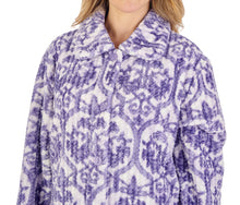 Load image into Gallery viewer, Slenderella Ladies Damask Waffle Fleece Button Dressing Gown (2 Colours)