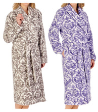 Load image into Gallery viewer, Slenderella Ladies Damask Waffle Fleece Wrap Dressing Gown (2 Colours)