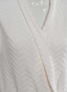 Slenderella Ladies Luxurious Zig Zag Pattern Soft Fleece Dressing Gown (3 Colours)