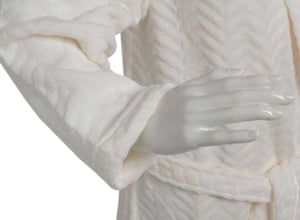 Slenderella Ladies Luxurious Zig Zag Pattern Soft Fleece Dressing Gown (3 Colours)
