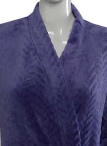 Slenderella Ladies Luxurious Zig Zag Pattern Soft Fleece Dressing Gown (3 Colours)