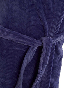 Slenderella Ladies Luxurious Zig Zag Pattern Soft Fleece Dressing Gown (3 Colours)