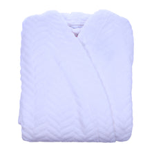 Load image into Gallery viewer, Slenderella Ladies Luxurious Zig Zag Pattern Soft Fleece Dressing Gown (3 Colours)