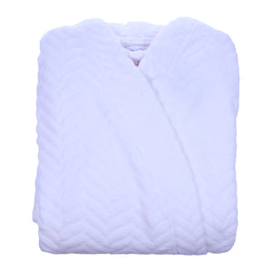 Slenderella Ladies Luxurious Zig Zag Pattern Soft Fleece Dressing Gown (3 Colours)