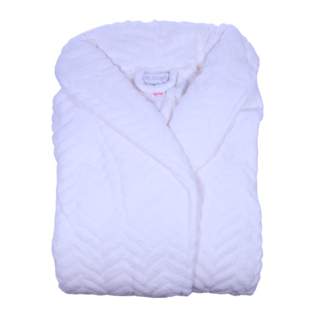 Slenderella Ladies Luxury Zig Zag Fleece Dressing Gown (3 Colours)
