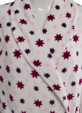 Load image into Gallery viewer, Slenderella Ladies Luxurious Star Print Soft Fleece Dressing Gown (Cream or Purple)