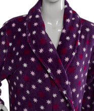 Load image into Gallery viewer, Slenderella Ladies Luxurious Star Print Soft Fleece Dressing Gown (Cream or Purple)